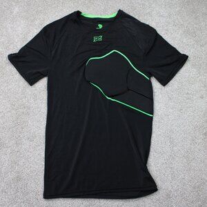 Unequal Hart Compression Shirt Mens Large Black Padded Baseball Short Sleeve